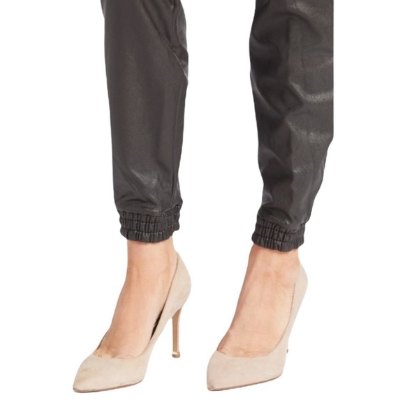 SPANX Faux Leather Jogger Pants Black slim skinny cargo pockets, size XL - Picture 14 of 14